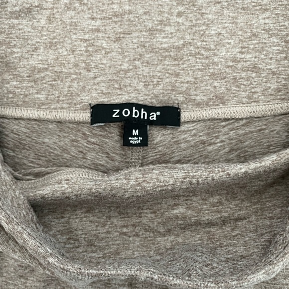 Zobha Leggings Yoga Pants Side Pockets Dark Tan Size Medium - Picture 5 of 5